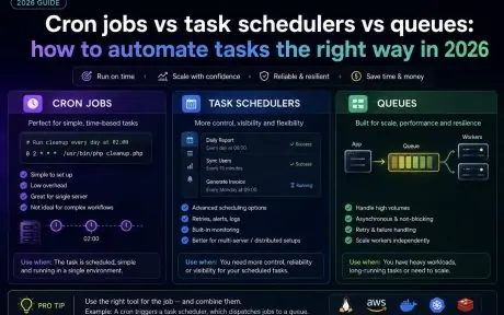 Cron jobs vs task schedulers vs queues: how to automate tasks the right way in 2026