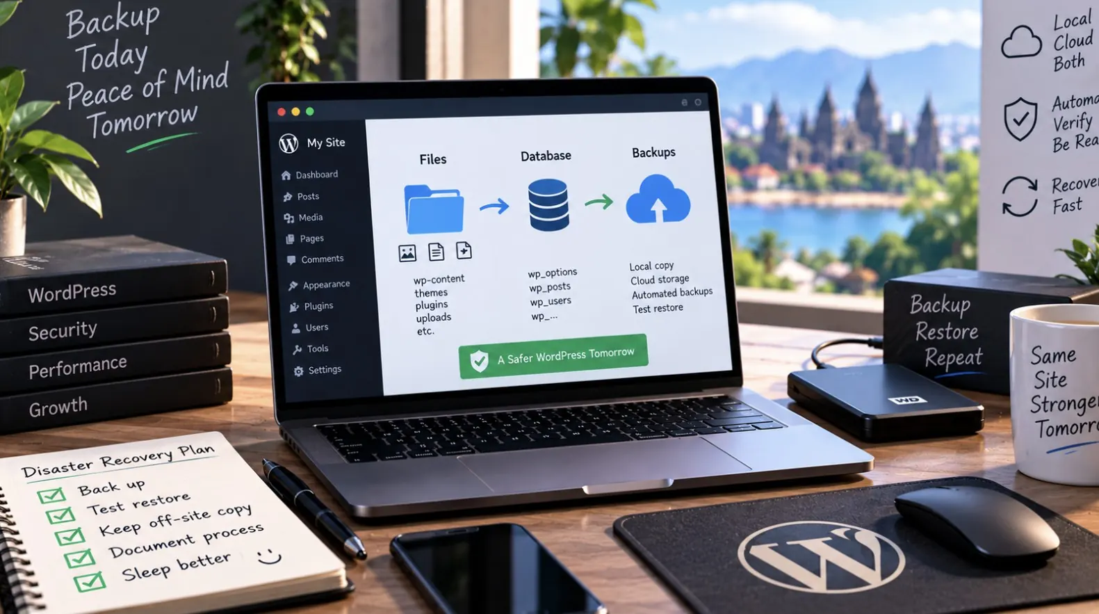 How to back up a WordPress site properly: database, files, and disaster recovery plan