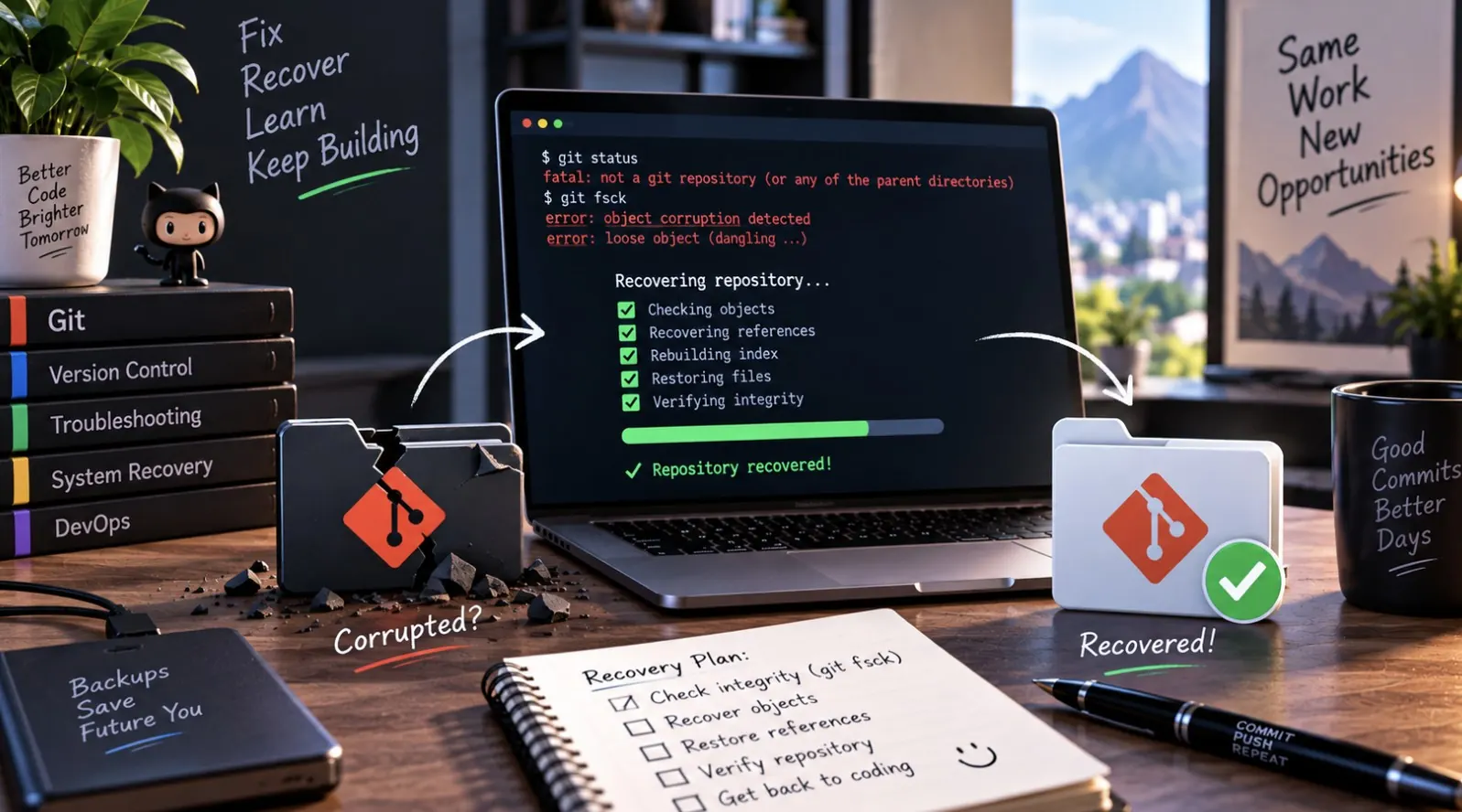 How to recover a corrupted Git repository without losing your work